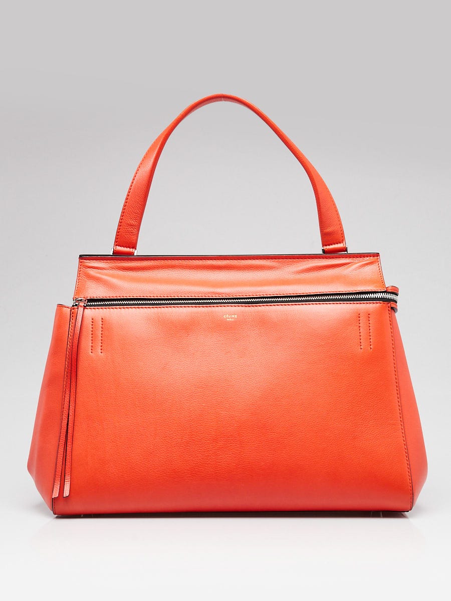 Celine Vermillon Pebbled Leather Large Edge Bag | Yoogi's Closet