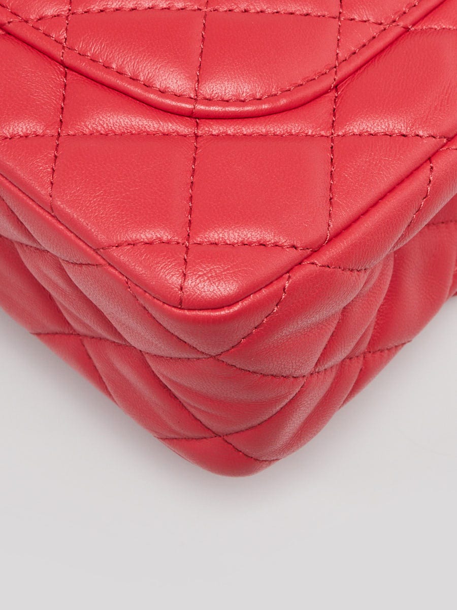Chanel Red Quilted Lambskin Leather Casino Chips Mini Flap Bag