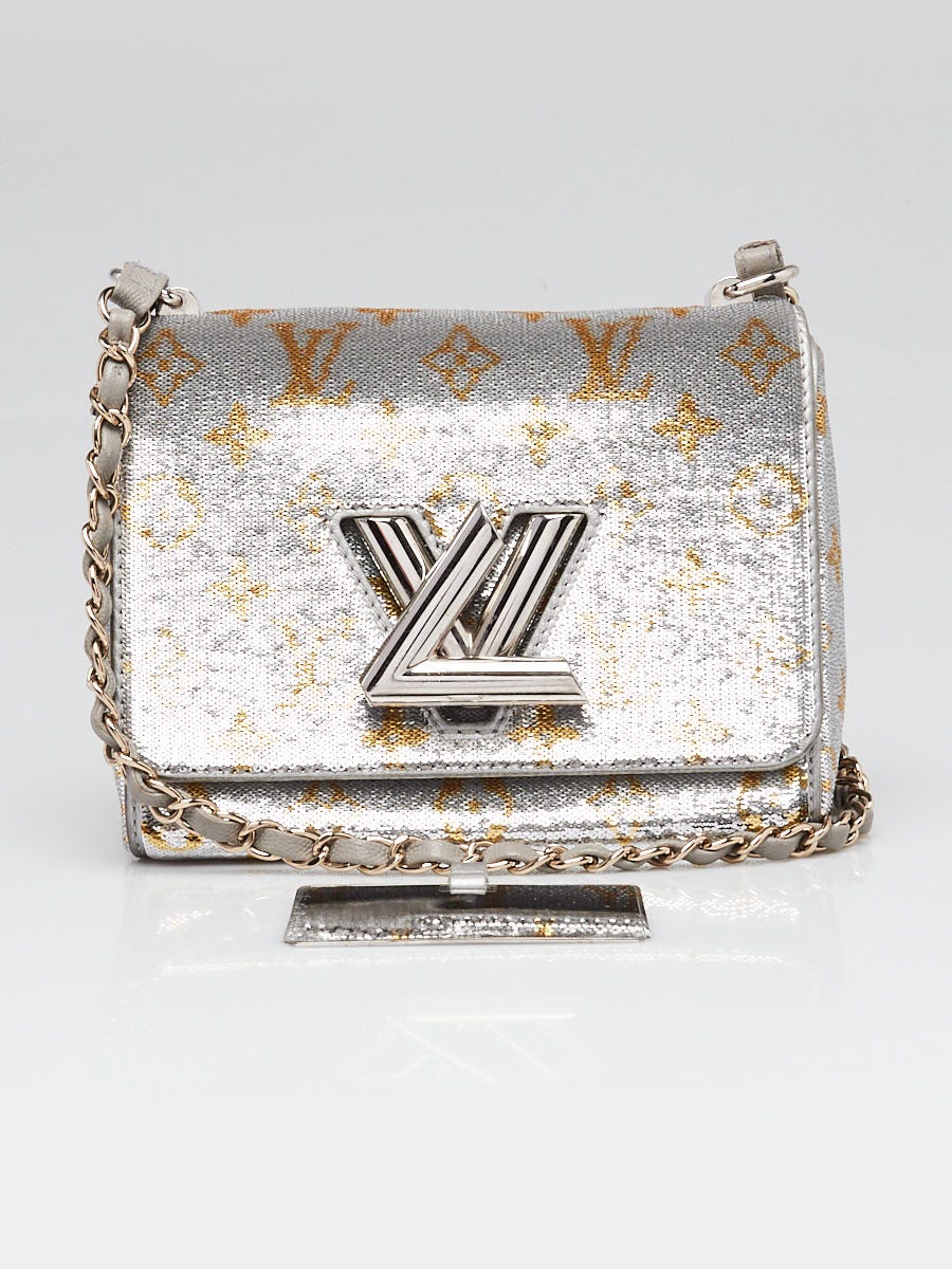 Louis Vuitton Argent Sequin Monogram Twist PM Bag | Yoogi's Closet