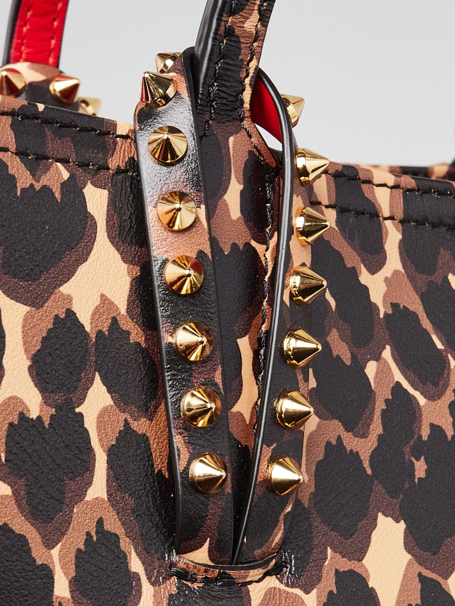 Christian Louboutin Leopard Printed Leather Small Cabata Spiked