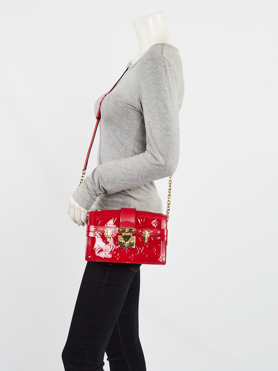 Louis Vuitton Cherry Red Monogram Vernis Trunk Clutch Bag