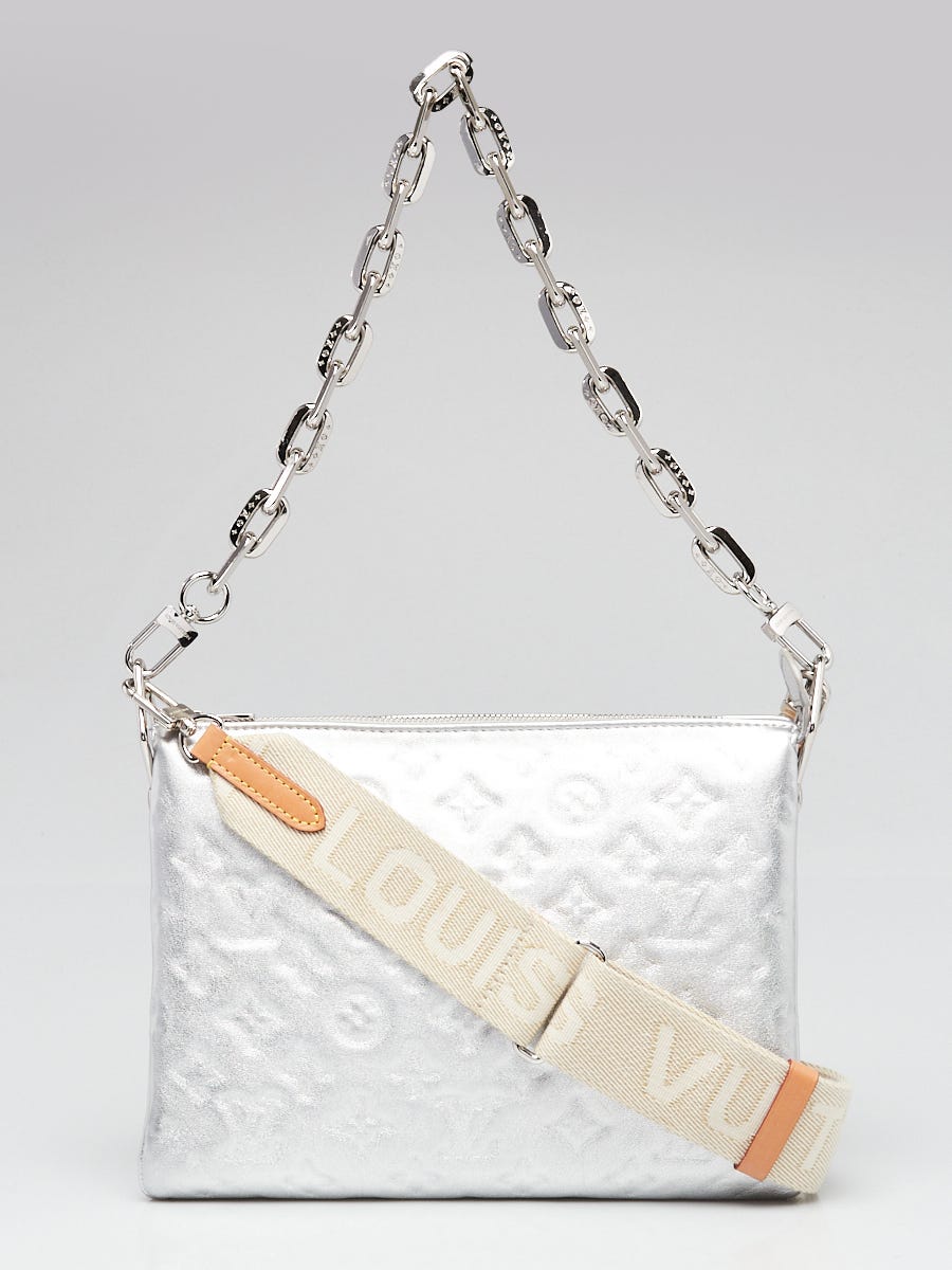 Louis Vuitton Silver Monogram Embossed Lambskin Leather