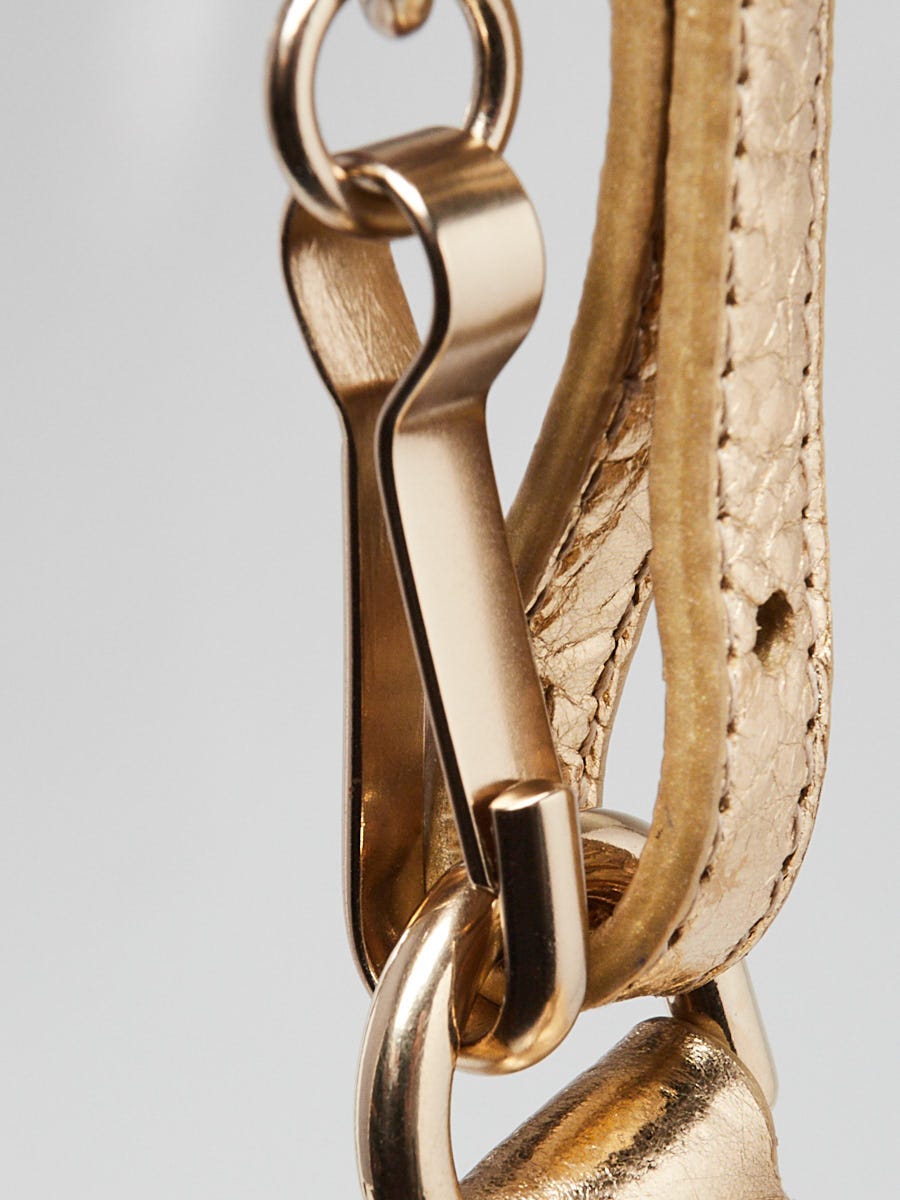 Balenciaga Light Gold Lambskin Leather Crystal Le Cagole Mini