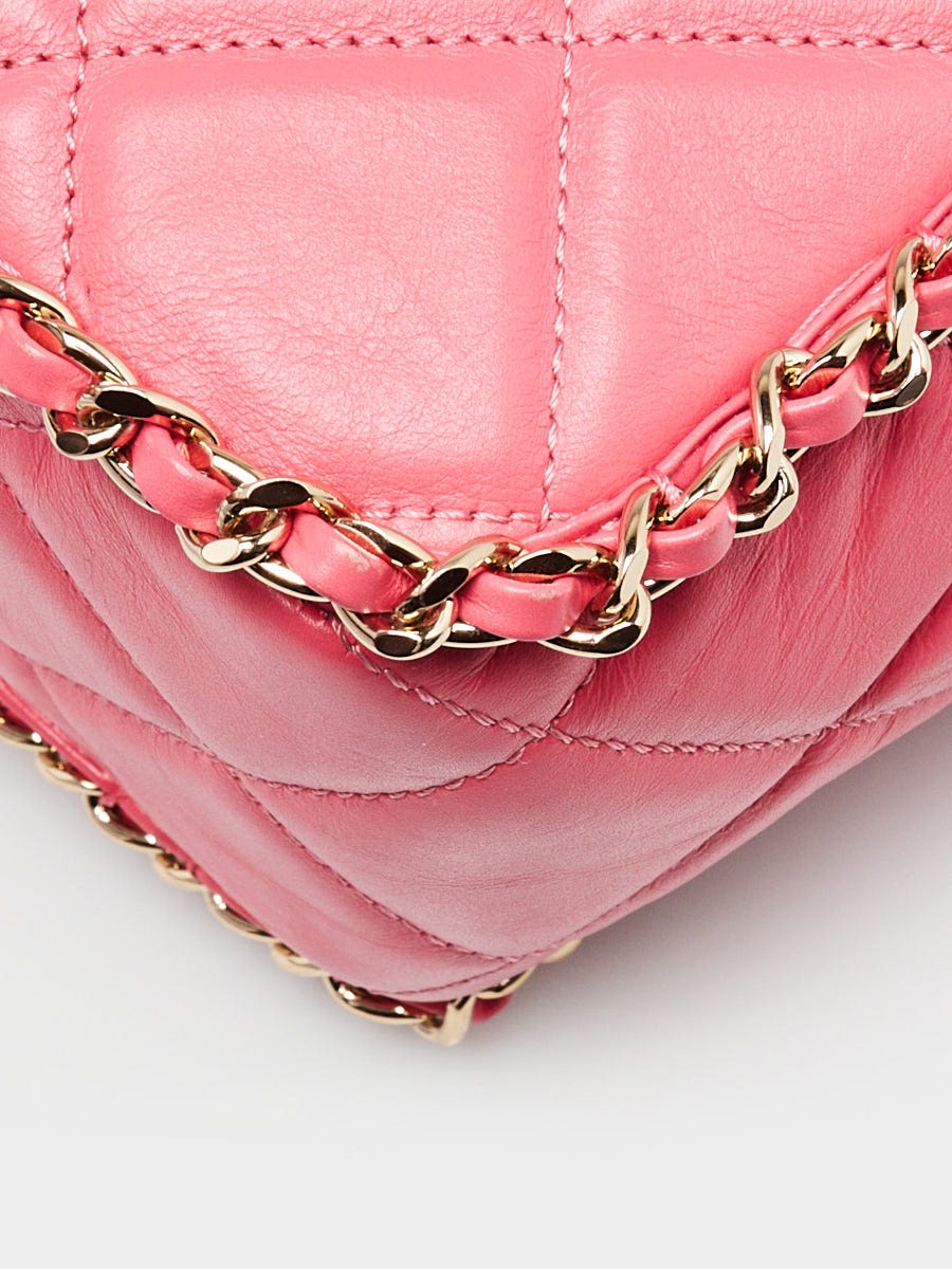 Chanel Pink Quilted Calfskin Leather Running Chain Around