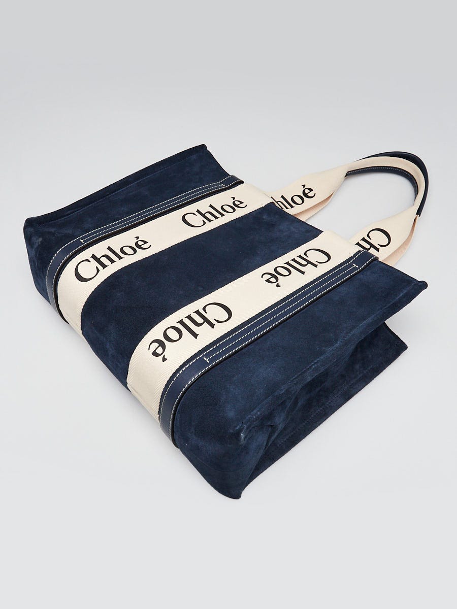 トートバッグ CHLOE BLUE FABRIC LARGE WOODY SHOPPING BAG Chloé - Woody Denim Large Tote Bag | Mitchell Stores