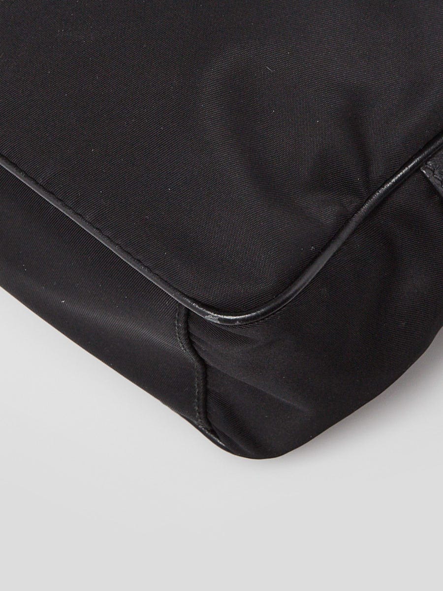 Prada Black Nylon/Leather Zip-Top Camera Crossbody Bag