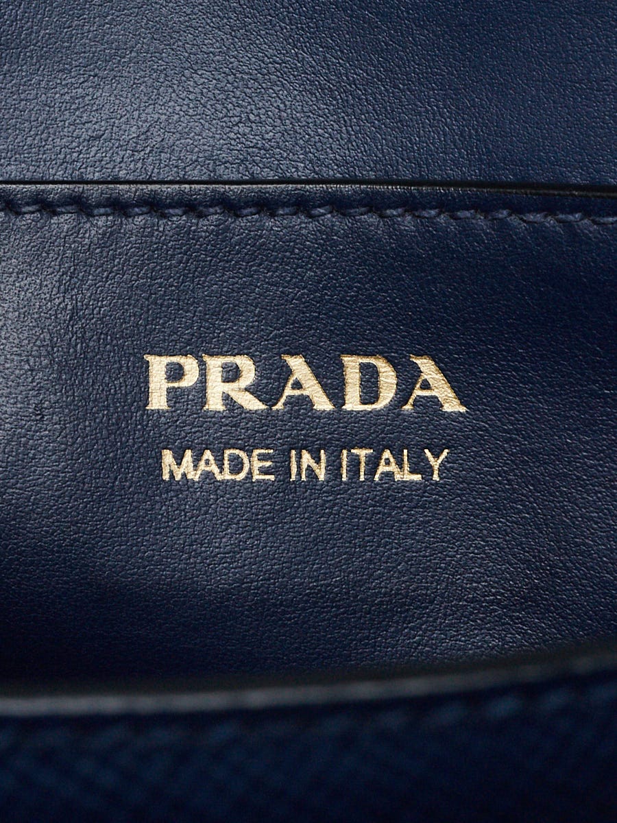 Prada Blue Saffiano Cuir Leather Bag 1BD127 | Yoogi's Closet