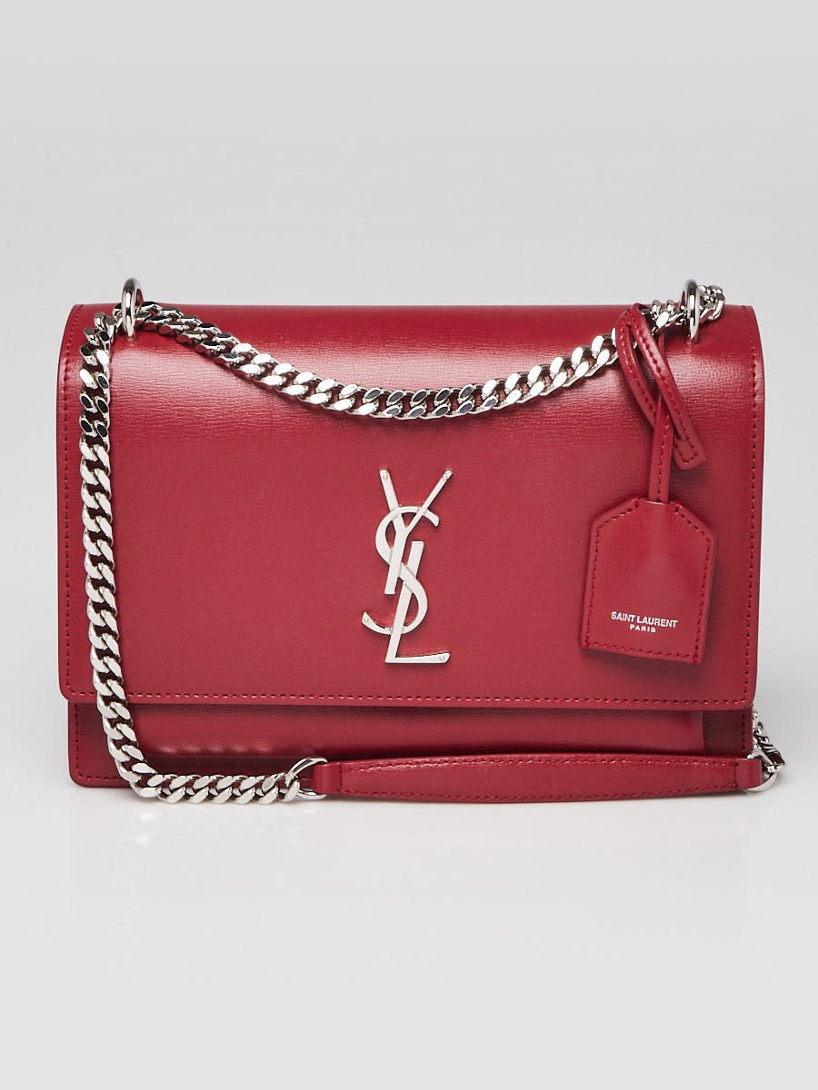 Yves Saint Laurent Red Leather Medium Sunset Crossbody Bag Yoogi s Closet