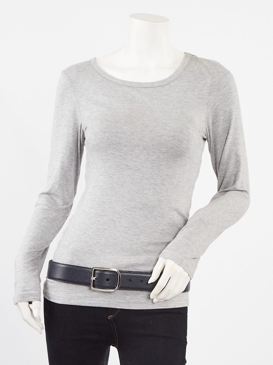 Gucci Dark Blue Pebbled Leather Belt Size 95/38