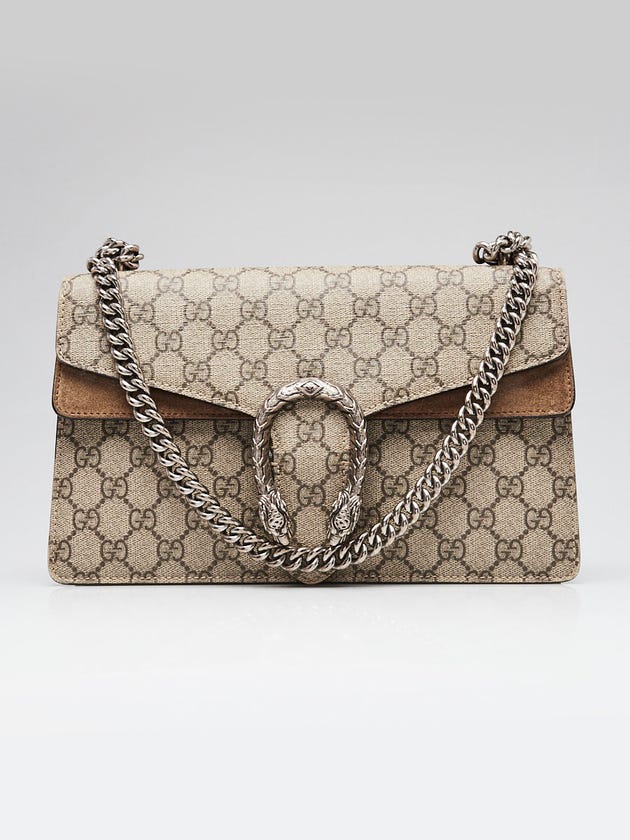 Gucci Beige/Brown GG Supreme Coated Canvas Dionysus Small Shoulder Bag