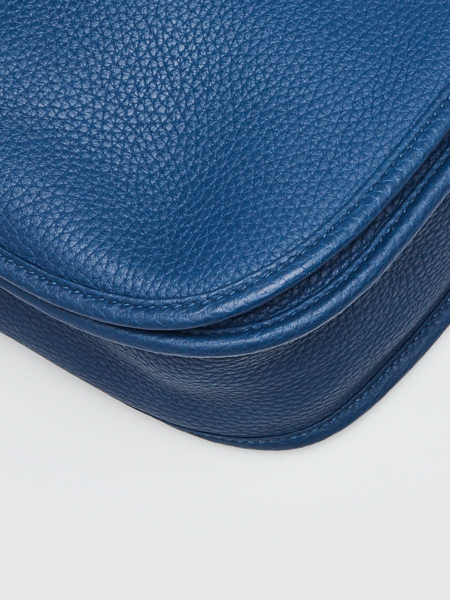 Hermes Bleu Saphir Clemence Leather Evelyne III 33 Bag Hermes Bleu Saphir Clemence Leather Evelyne III 33 Bag