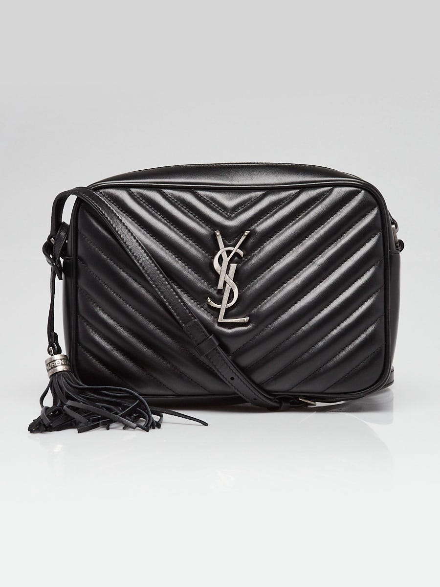 Yves Saint Laurent Black Chevron Quilted Leather Lou Camera Bag Yoogi s Closet