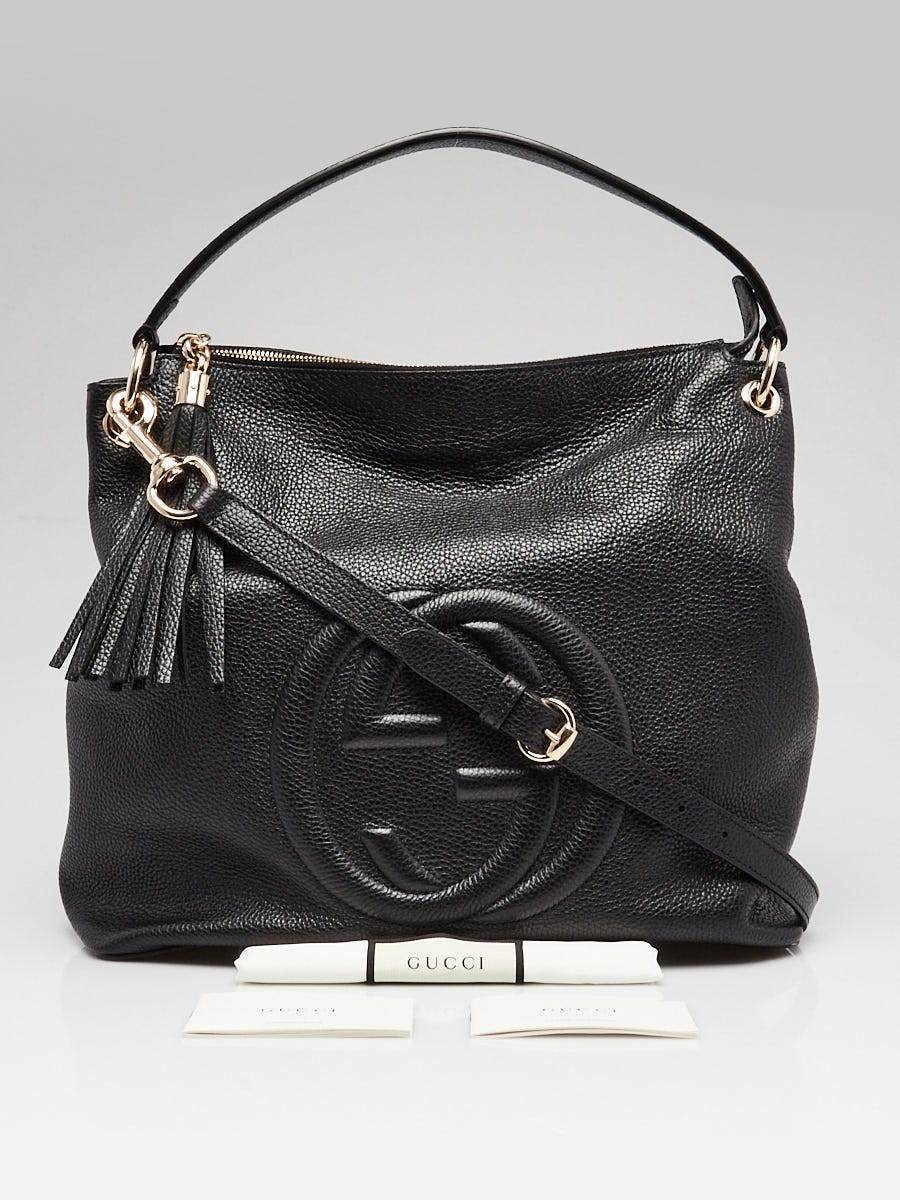 Gucci Black Pebbled Leather Soho Hobo Bag | Yoogi's Closet