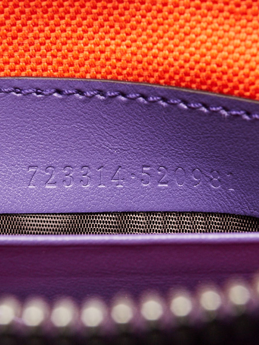 Gucci Purple/Orange GG Perforated Leather Crossbody Bag  display picture 3