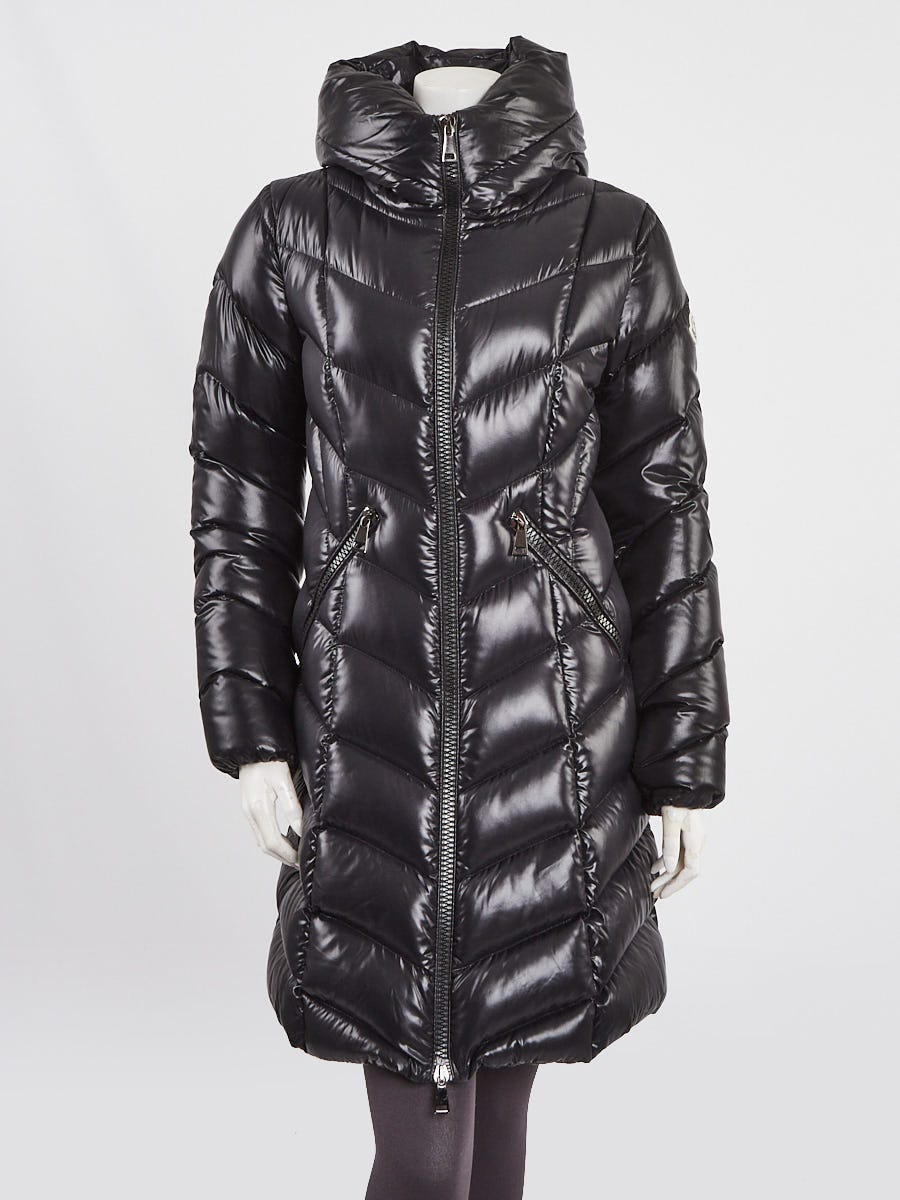 Moncler Black Quilted Chevron Nylon and Down Marus Puffer Jacket