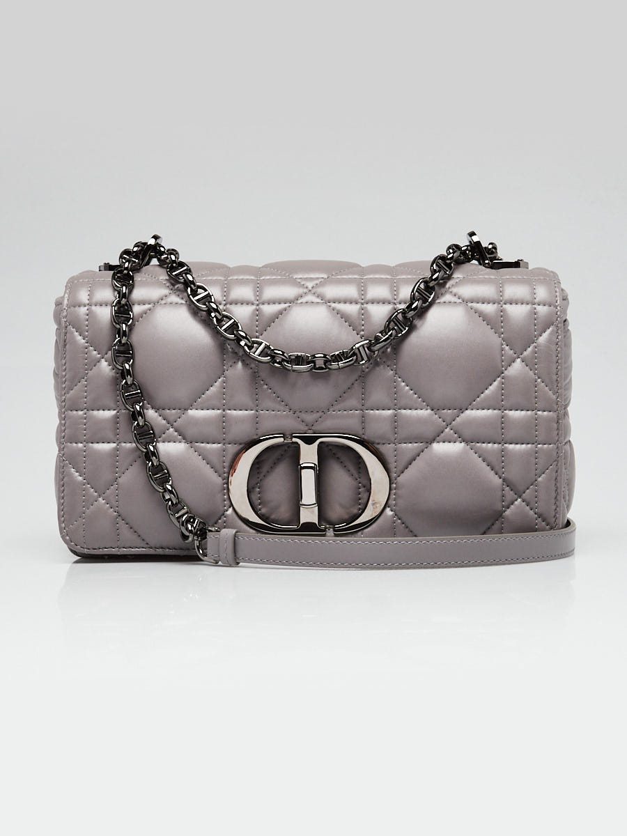 Christian Dior Steel Grey Cannage Quilted Leather Medium