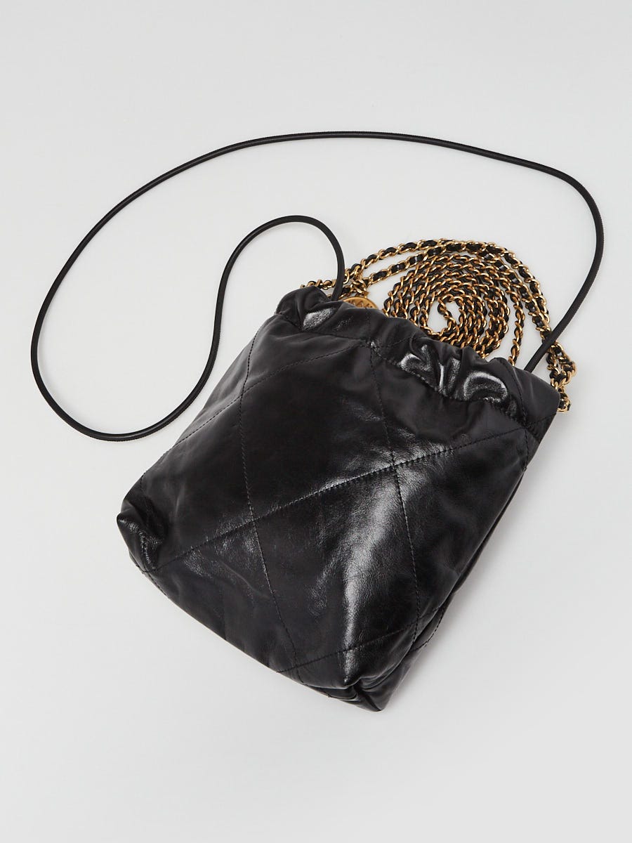 Chanel Black Quilted Shiny Calfskin Leather Chanel 22 Mini Chanel Black Quilted Shiny Calfskin Leather Chanel 22 Mini