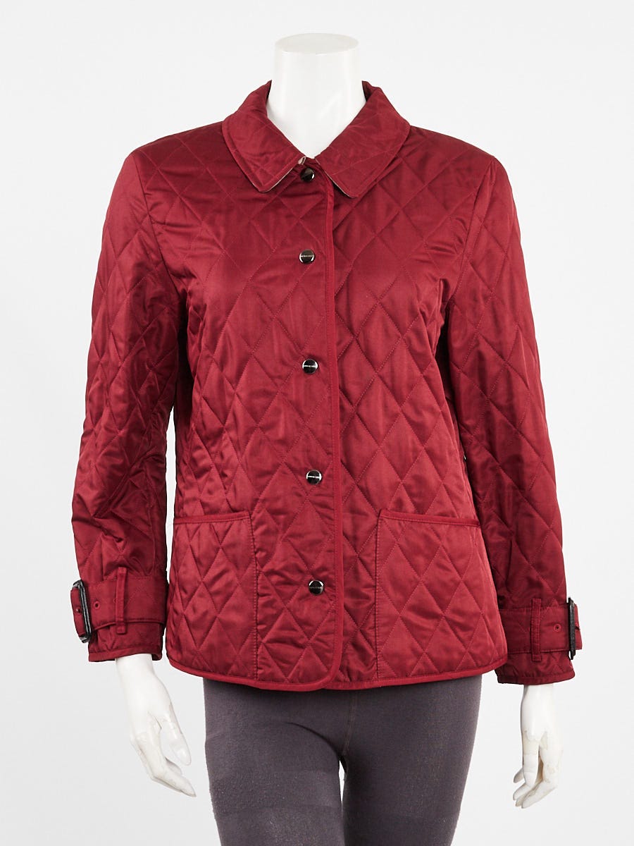 Burberry quilted jacket fashion red