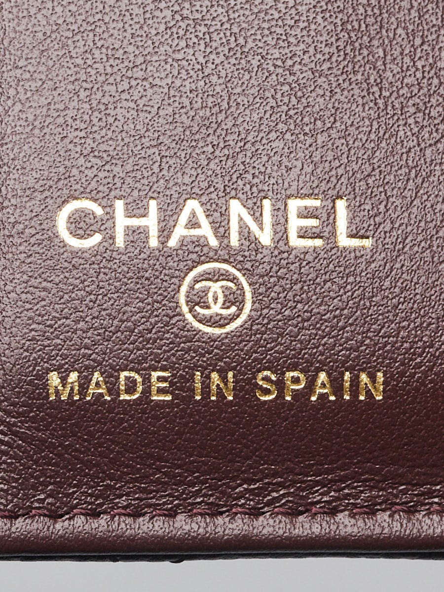 Chanel Black Quilted Caviar Leather Compact ID Wallet