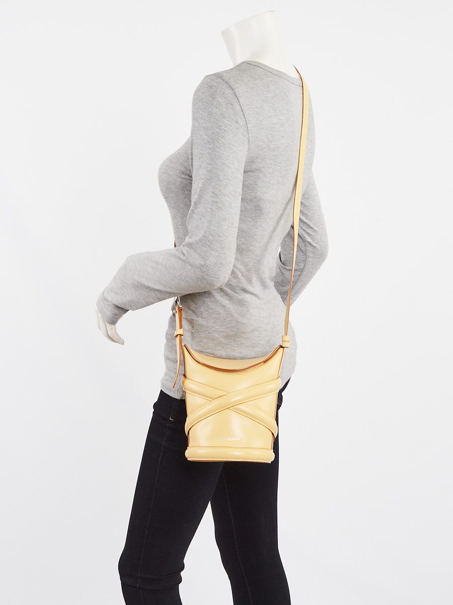 Alexander McQueen Yellow Leather The Curve Crossbody Bucket Bag