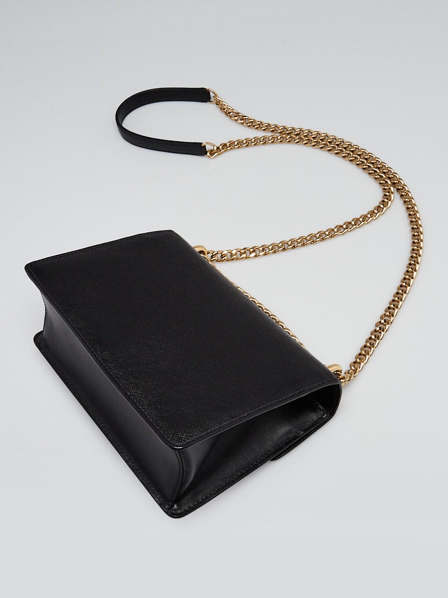 ショルダーバッグ・ポシェット Prada Saffiano Leather Envelope Chain Shoulder Bag Black Prada - Black Saffiano Leather Envelope Shoulder Bag