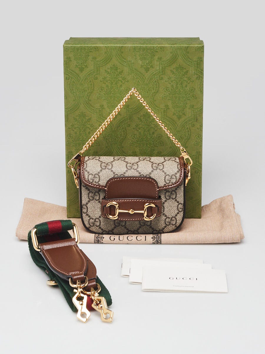 Gucci Beige/Ebony GG Coated Canvas Horsebit 1955 Mini Bag