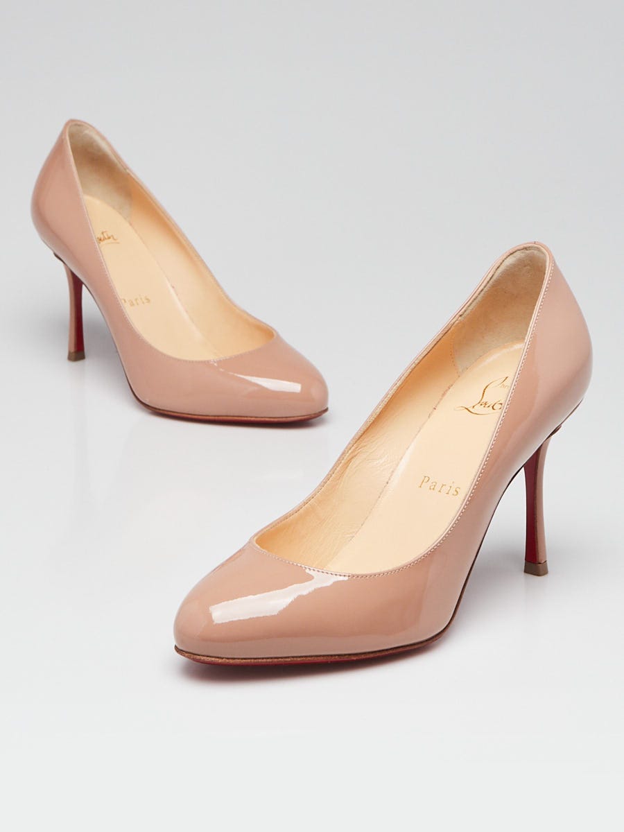 Christian Louboutin Nude Patent Leather Merci Allen 85 Pumps Size 5.5 36 Yoogi s Closet