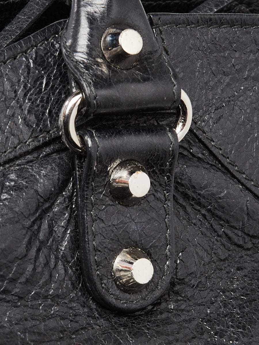 Balenciaga Black Lambskin Leather Motorcycle Velo Bag