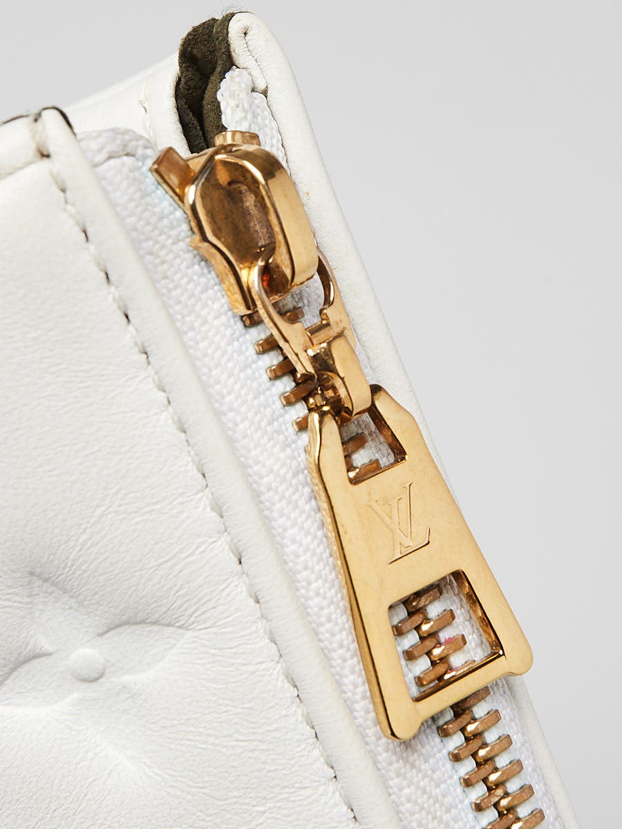 Louis Vuitton White Embossed Calfskin Leather Coussin BB Bag