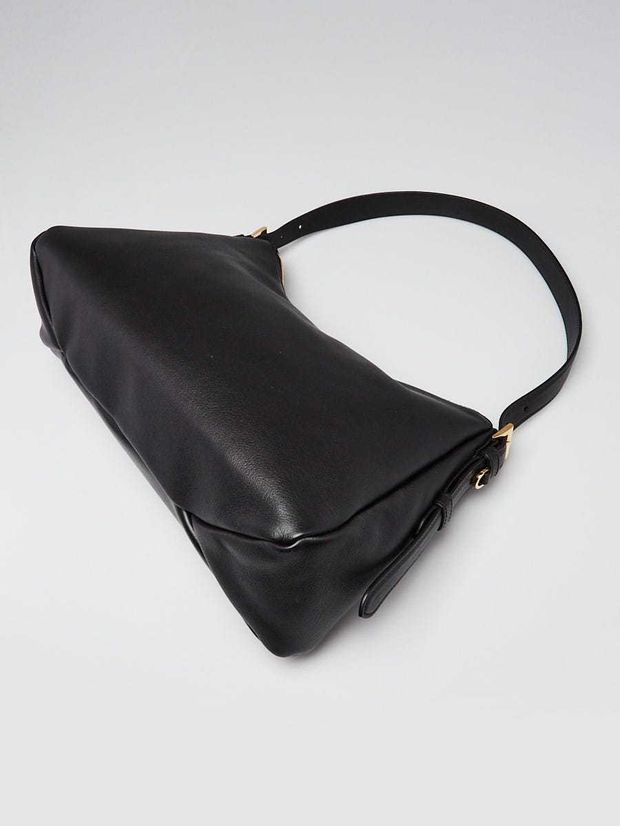 Prada Black Leather Large Aimee Shoulder Bag - 1BC228
