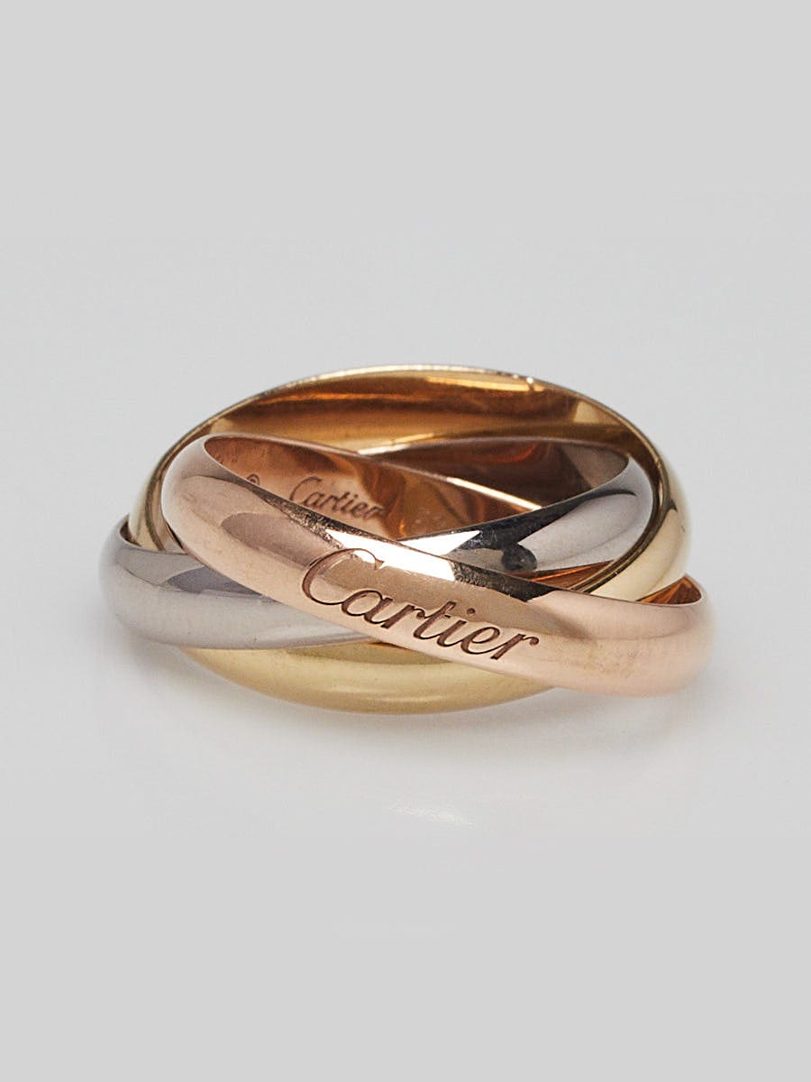 Cartier 18k Tri-Color Gold Trinity Ring Size 53/6.25 | Yoogi's Closet