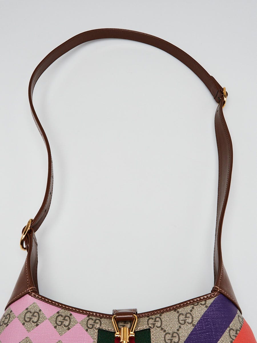 ★GUCCI★ Medium Jackie 1961 GG Supreme Shoulder Bag Beige 7 Gucci Jackie 1961 GG Small Shoulder Bag Beige and White New