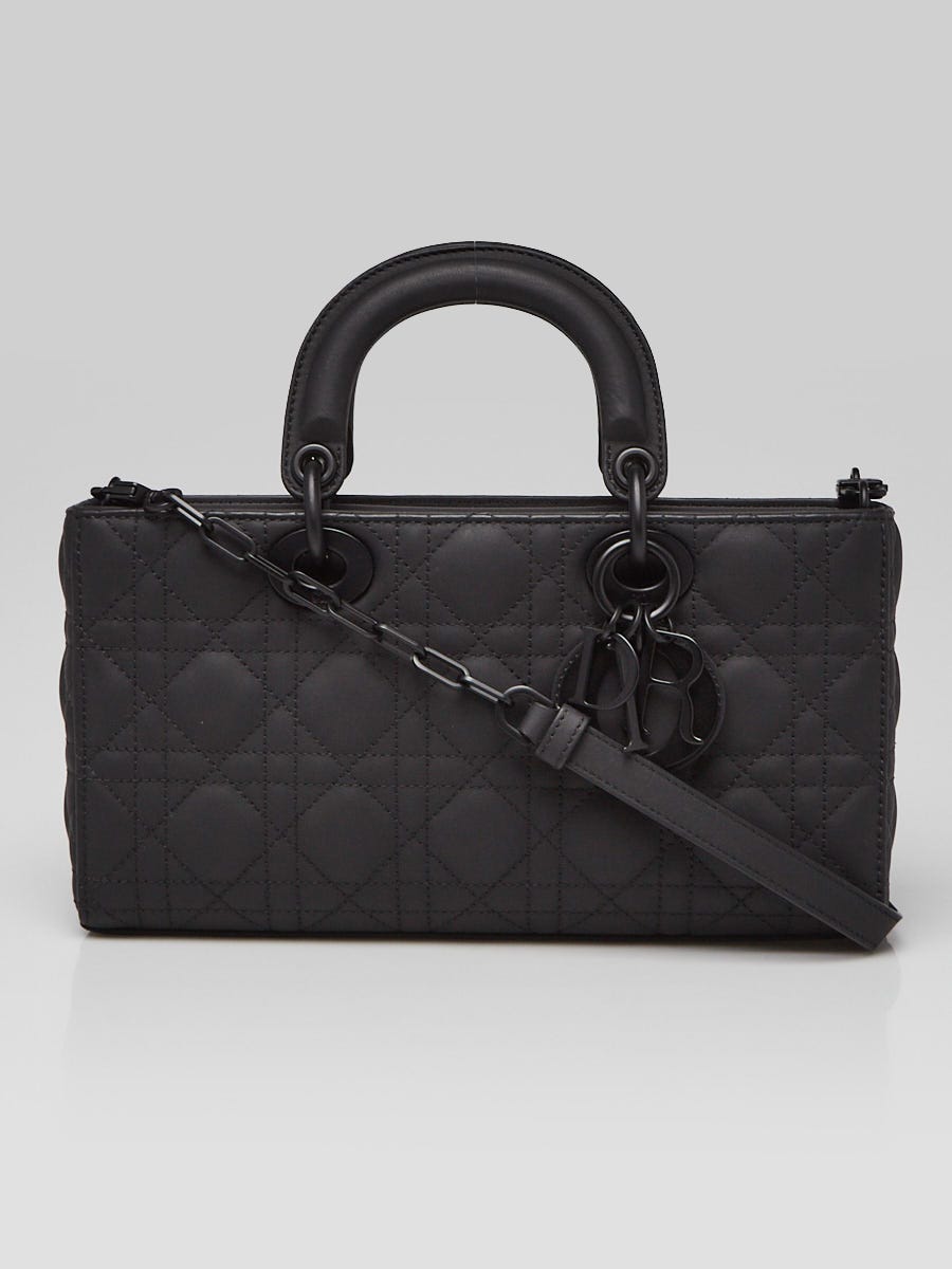 Christian Dior Black Cannage Quilted Ultra Matte Leather Medium