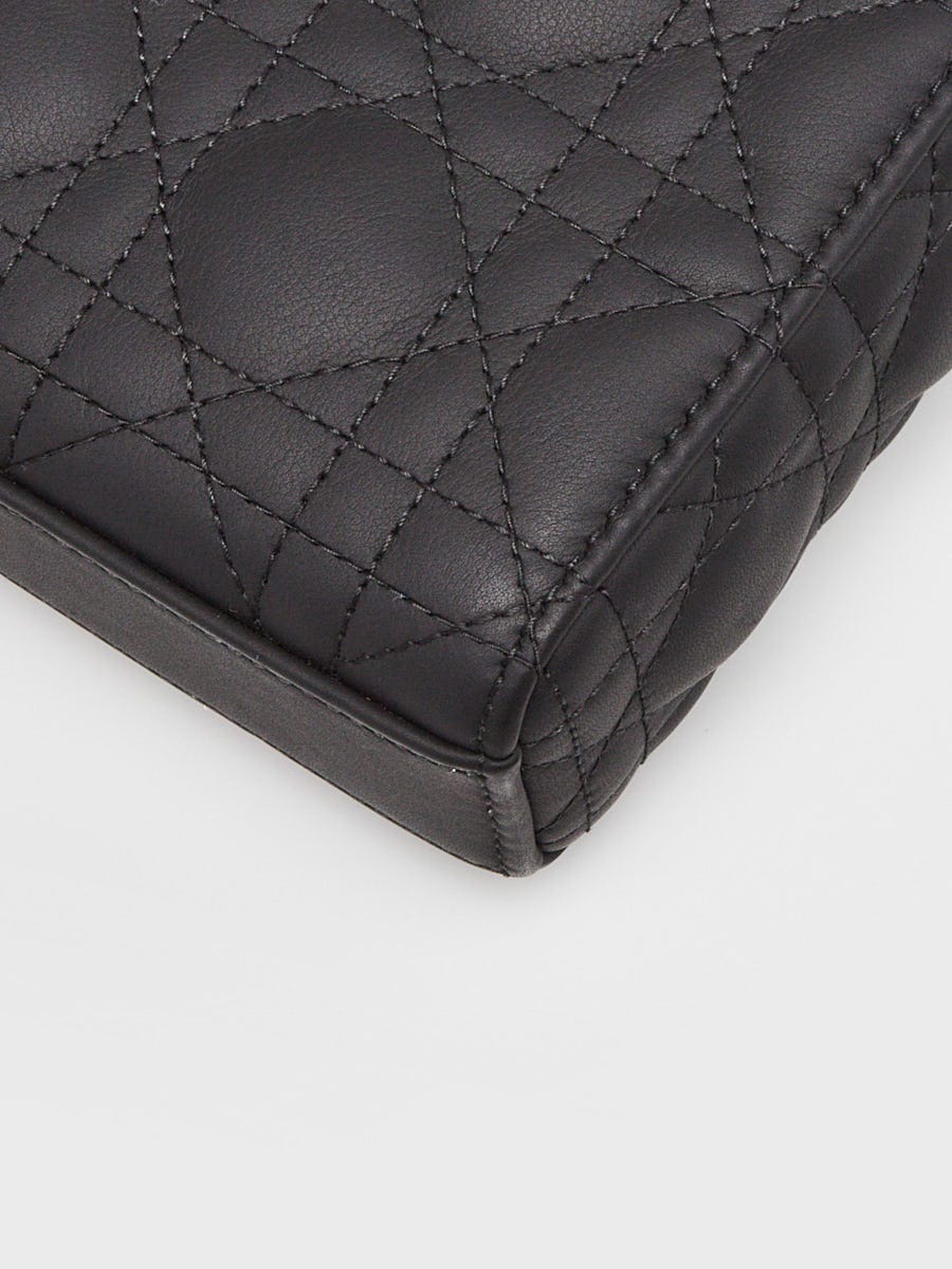 Christian Dior Black Cannage Quilted Ultra Matte Leather Medium