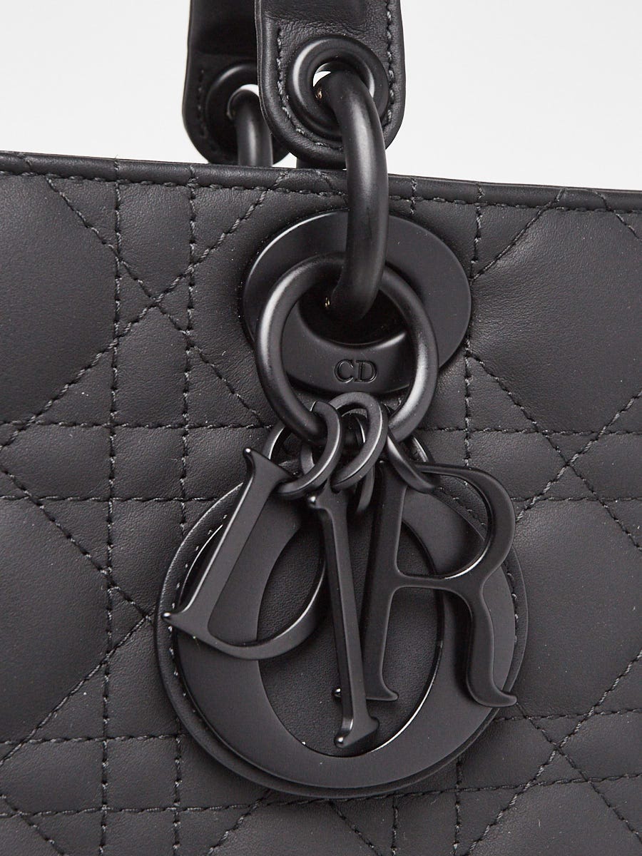 Dior バック Christian Dior Black Cannage Quilted Ultra Matte Leather Medium