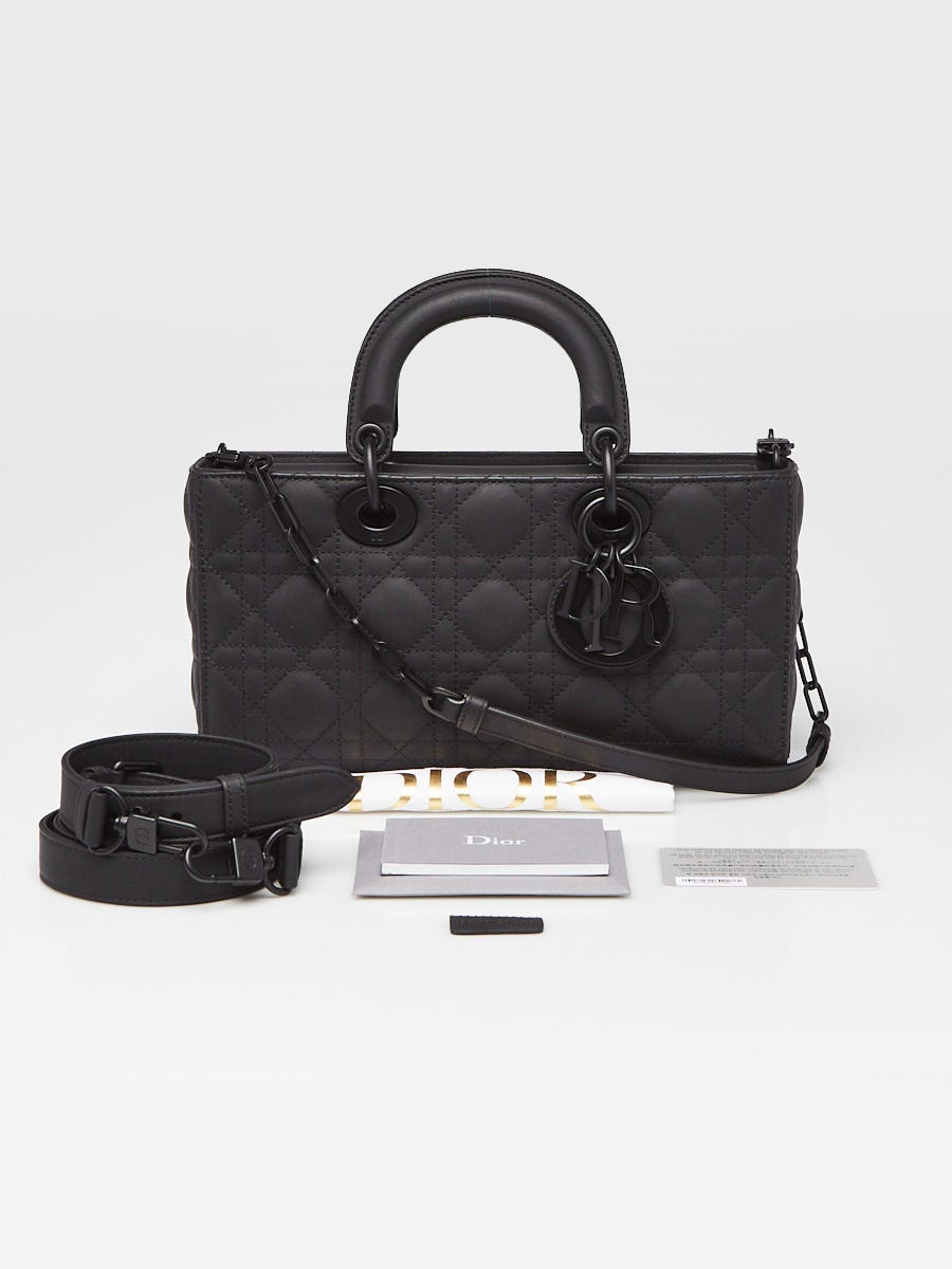 Christian Dior Black Cannage Quilted Ultra Matte Leather Medium