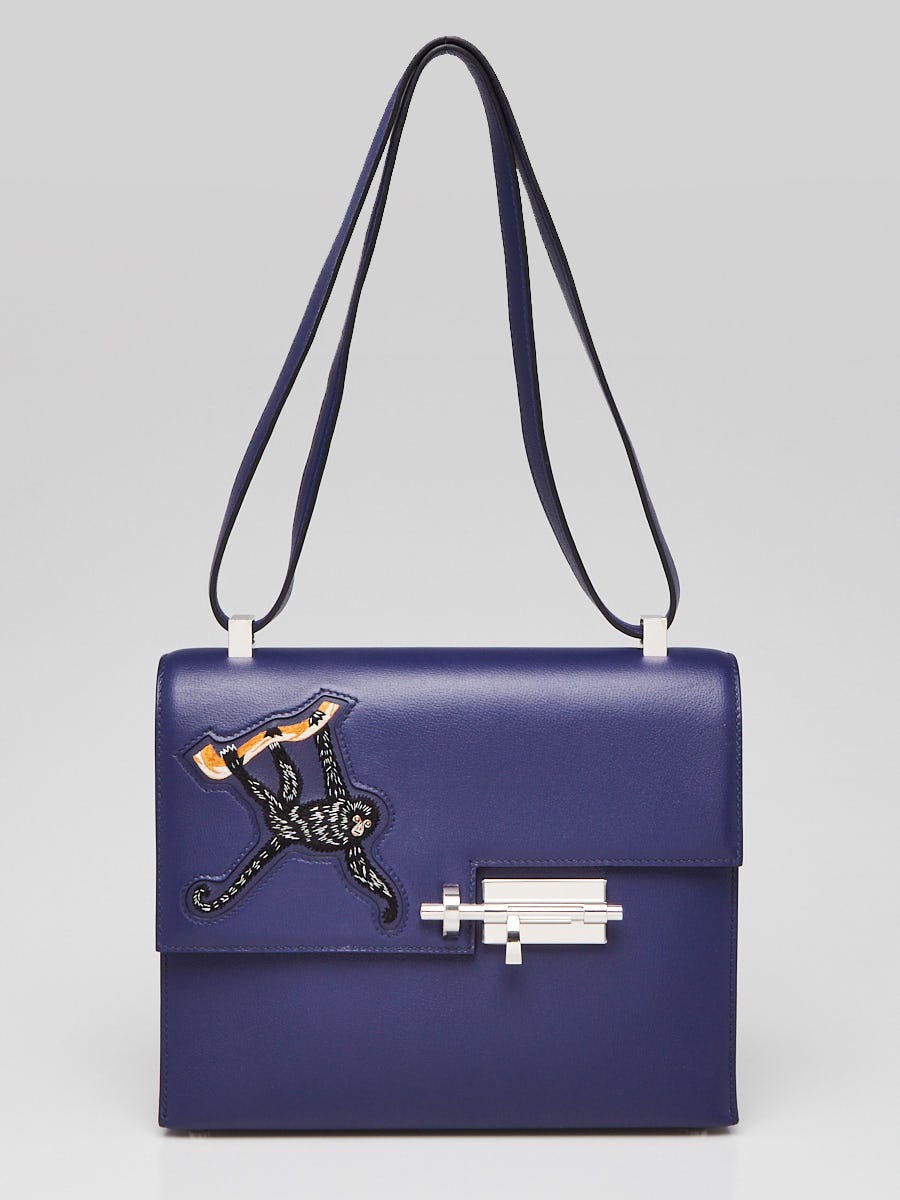 Hermes Special Edition 21cm Blue Encre Allegretto Leather