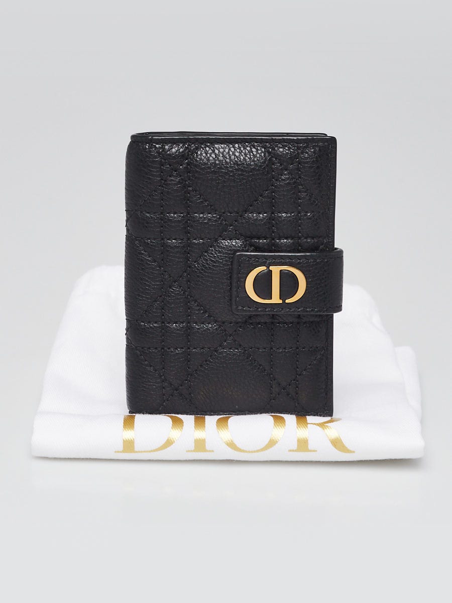 ◆Dior◆ Dior Caro Dandelion カードホルダー ブラック CHRISTIAN DIOR Supple Calfskin Cannage Caro Dandelion Card