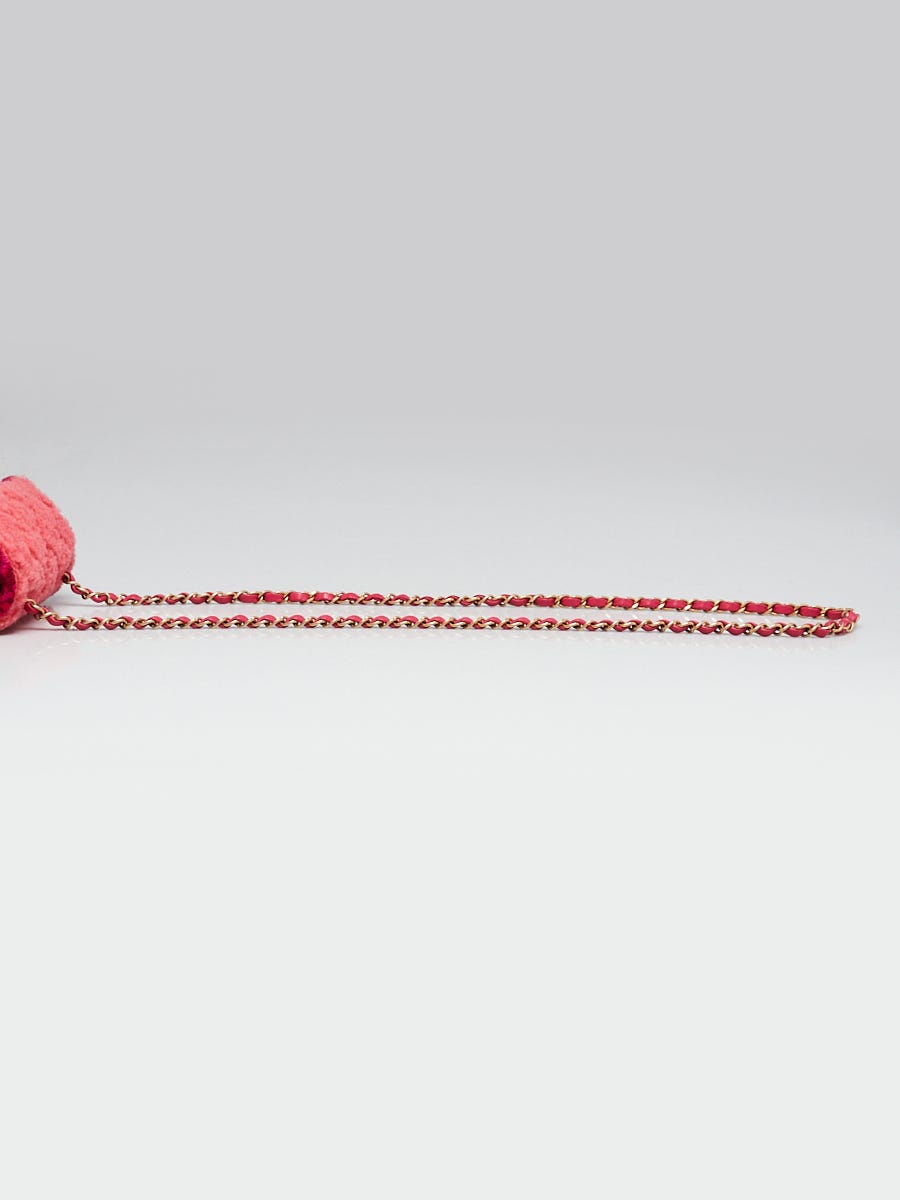 Chanel Fuchsia Shearling and Tweed Square Mini Flap Bag