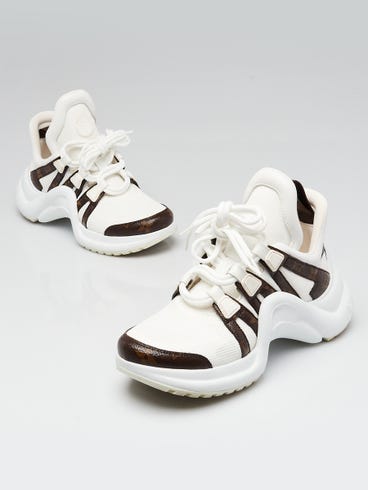 Louis Vuitton White/Monogram Coated Canvas/Fabric Archlight Sneaker Size 5.5/36