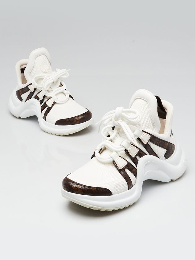 Louis Vuitton White/Monogram Coated Canvas/Fabric Archlight Sneaker Size 5.5/36