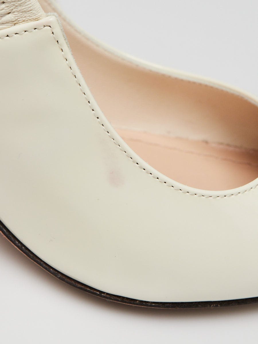 Christian Dior White Patent Leather J'Adior Slingback Pumps Christian Dior White Patent Leather J'Adior Slingback Pumps