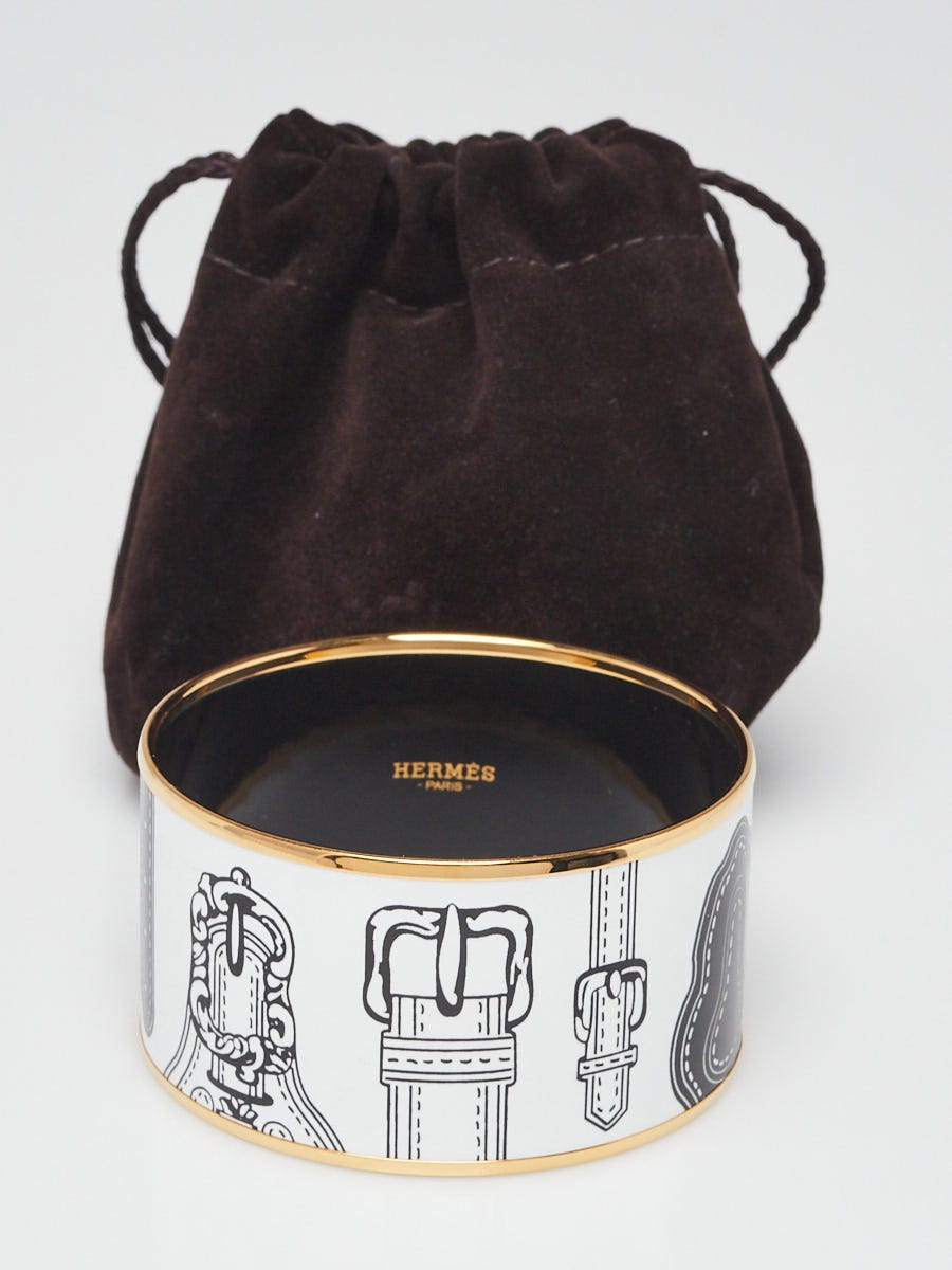 Hermes Black/White Harnais des Presidents Printed Enamel
