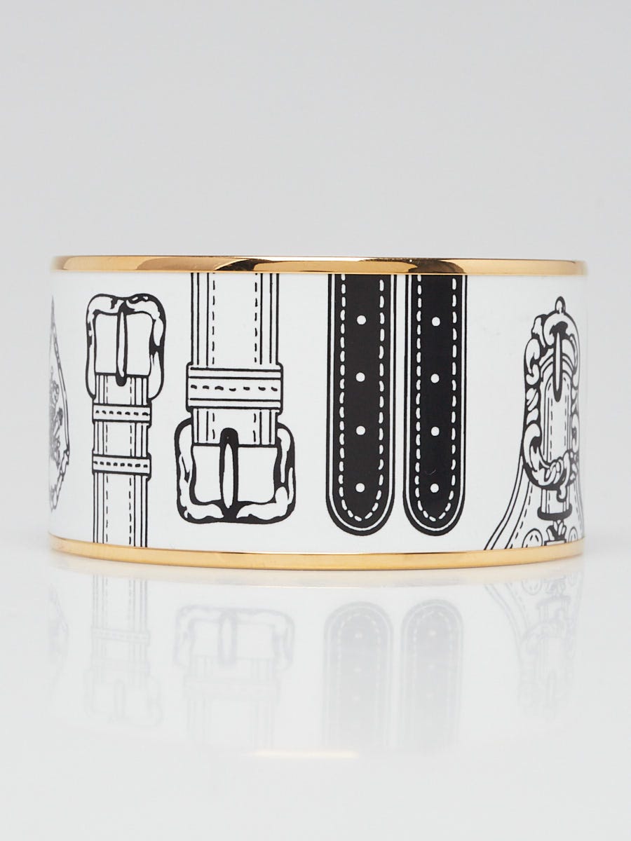 Hermes Black/White Harnais des Presidents Printed Enamel