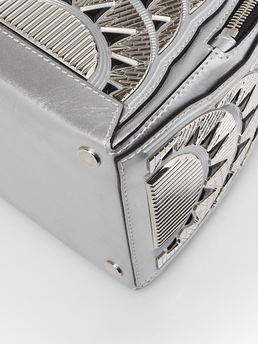 Louis Vuitton Silver Leather Chrysler Building Minaudiere