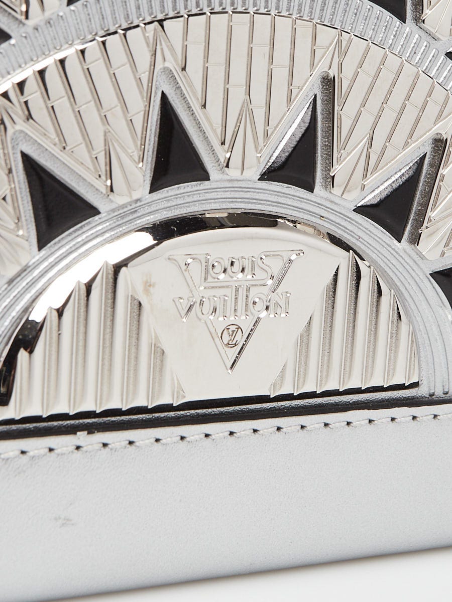 Louis Vuitton Silver Leather Chrysler Building Minaudiere