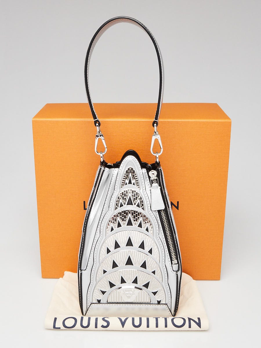 Louis Vuitton Silver Leather Chrysler Building Minaudiere