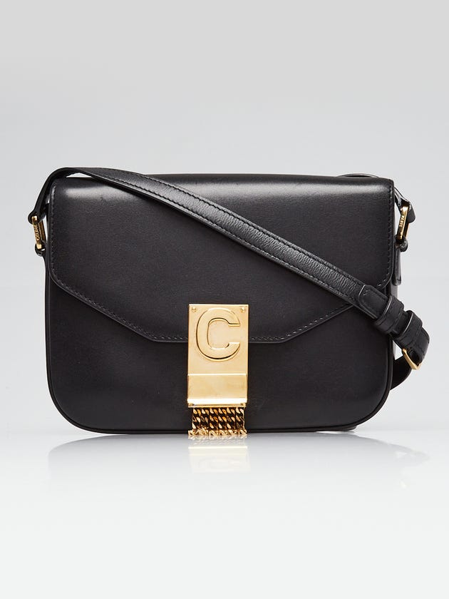Celine Black Smooth Leather Small Pampille C Flap Bag