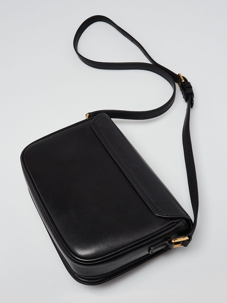 Celine Black Smooth Leather Small Pampille C Flap Bag | eBay