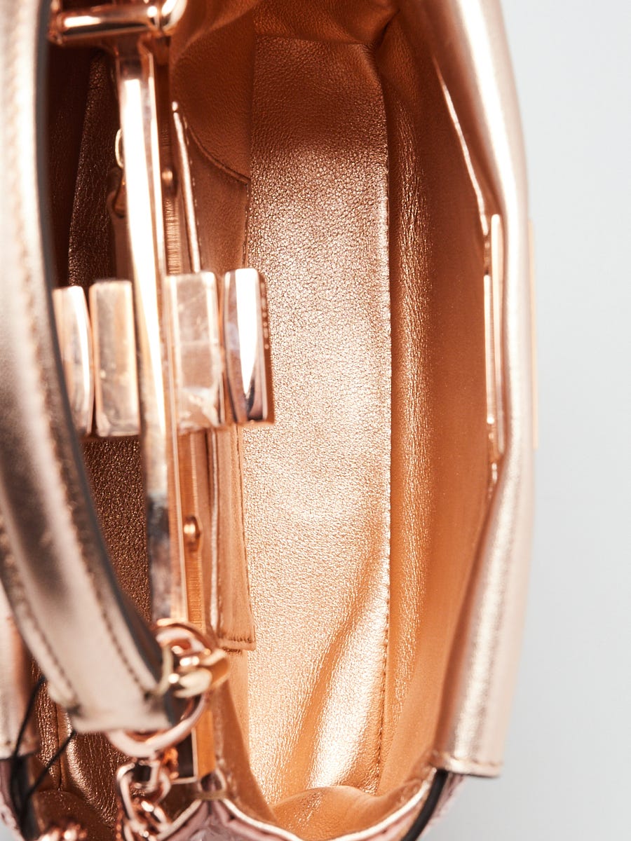 Fendi Rosa Sequin/Leather Peekaboo Iconic Extra Small Bag